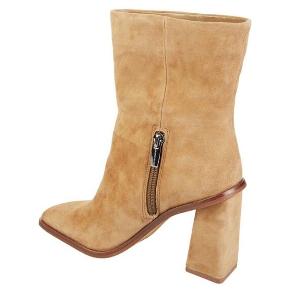 VINCE CAMUTO DANTANIA MID CALF SQUARE TOE BLOCK HEEL SUEDE BOOT - Picture 7 of 16